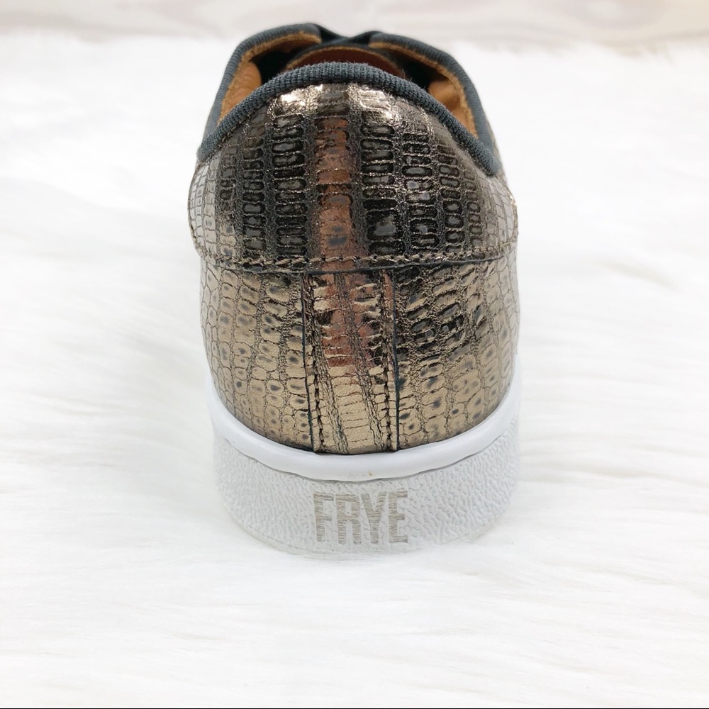 Frye Alexis Sneaker Bronze Lizard Leather New - Picture 4 of 8